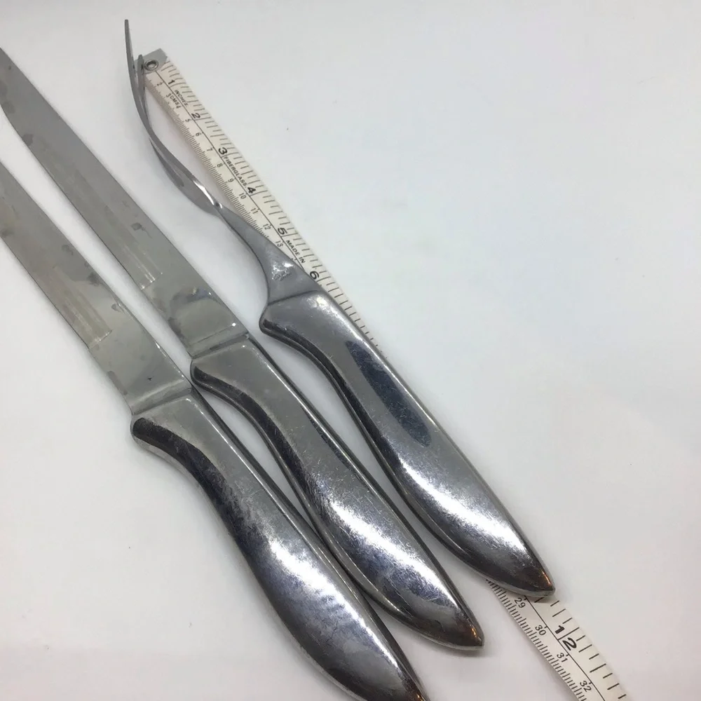 Vintage Stainless Steel Carving Knife & Fork Set from Japan. Lightweight.